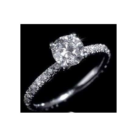 ANELLO DIAMANTI 0.82 CARATI FEDINA VERETTA ORO 18 KT SEX AND CITY 1.0 0.50 1.50