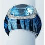 Bague en or blanc 18 carats avec topaze et diamants certifiés - Modelo (Ati)