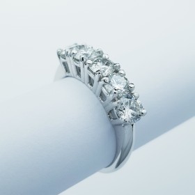 ANELLO VERETTA con 5 DIAMANTI da Carati Totali 2.00