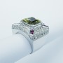 18 kt White Gold Ring with Certified Gemstones - Modelo (Egypt)