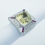 18 kt White Gold Ring with Certified Gemstones - Modelo (Egypt)