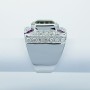 18 kt White Gold Ring with Certified Gemstones - Modelo (Egypt)