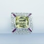 18 kt White Gold Ring with Certified Gemstones - Modelo (Egypt)