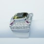 18 kt White Gold Ring with Certified Gemstones - Modelo (Egypt)