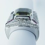 18 kt White Gold Ring with Certified Gemstones - Modelo (Egypt)