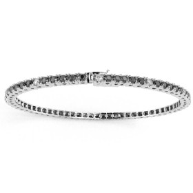 - BRACELET DE TENNIS CARATS 5.0 NOIR ET BLANC ET DIAMANTS EN OR JAUNE 18 K 5.0 2.0