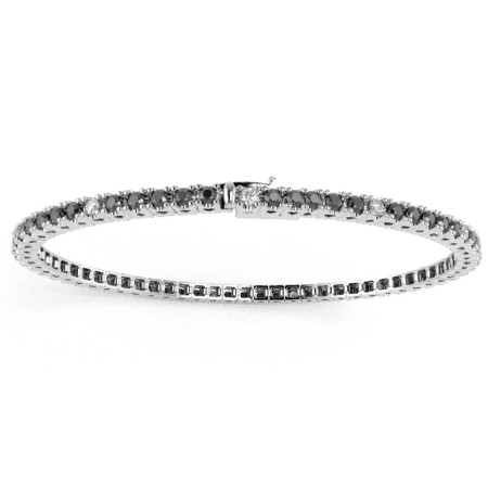- BRACELET DE TENNIS CARATS 5.0 NOIR ET BLANC ET DIAMANTS EN OR JAUNE 18 K 5.0 2.0