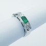 18kt Gold Ring with Emerald and Certified Diamonds - Model (Birg)