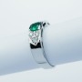 18kt Gold Ring with Emerald and Certified Diamonds - Model (Birg)
