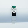 18kt Gold Ring with Emerald and Certified Diamonds - Model (Birg)