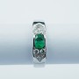 18kt Gold Ring with Emerald and Certified Diamonds - Model (Birg)