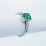 Anello in Oro 18kt con Smeraldo e Diamanti Certificati - Modello (Borg)