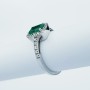 Anello in Oro 18kt con Smeraldo e Diamanti Certificati - Modello (Borg)