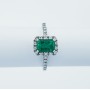Anello in Oro 18kt con Smeraldo e Diamanti Certificati - Modello (Borg)