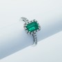 Anello in Oro 18kt con Smeraldo e Diamanti Certificati - Modello (Borg)