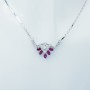 Collana in Oro Bianco 18 kt con Diamanti e Rubini Certificati