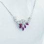 Collana in Oro Bianco 18 kt con Diamanti e Rubini Certificati