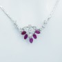 Collier en or blanc 18 carats avec diamants et rubis certifiés