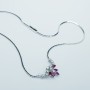 Collier en or blanc 18 carats avec diamants et rubis certifiés