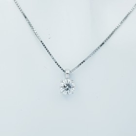 CIONDOLO DIAMANTE PUNTO LUCE in ORO BIANCO 18 kt 0.75 ct G VS1