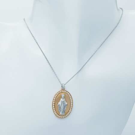 COLLIER MADONE EN OR 18 CARATS AVEC DIAMANTS CERTIFIÉS
