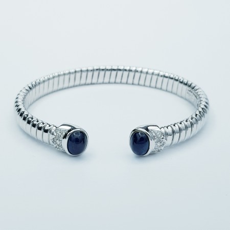 18 kt Gold Bracelet with Certified Sapphires and Diamonds - Model (Queen)