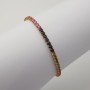 Tennis bracelet in 18 kt gold with Rainbow Sapphires