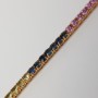 Bracciale Tennis in Oro 18 kt con Zaffiri Rainbow