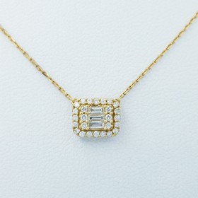 Collana Ciondolo in Oro 18 kt con Diamanti Certificati - (Box)