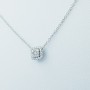 Collana Ciondolo in Oro Bianco 18 kt con Diamanti Certificati - (Box)