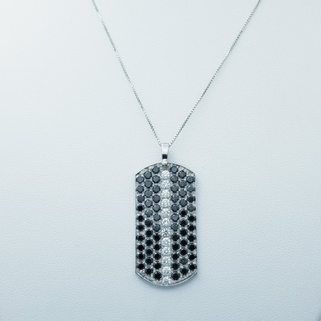 Collana Ciondolo in Oro Bianco 18 kt con Diamanti Certificati - Modello (Constellation)