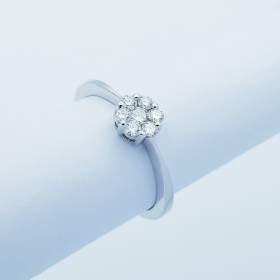 18kt WHITE GOLD RING with DIAMONDS 0.28 ct Total - Model (MAGIC)