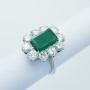 Anello in Oro 18kt con Smeraldo e Diamanti Certificati - Modello (Barg)