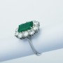 Anello in Oro 18kt con Smeraldo e Diamanti Certificati - Modello (Barg)