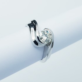 copy of Bague solitaire avec diamants certifiés 0,20 ct total - Modèle (I Love You)