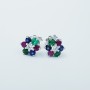 Boucles d'oreilles en or blanc 18 carats avec pierres certifiées - Modèle (Rock)