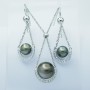 Parure en or blanc 18 carats avec perles et diamants certifiés - Modèle (Tahiti)