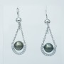 Parure en or blanc 18 carats avec perles et diamants certifiés - Modèle (Tahiti)