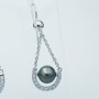 18 kt White Gold Set with Certified Pearls and Diamonds - Model (Tahiti)