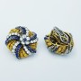 18 kt Gold Earrings with Blue Sapphires and Certified Diamonds