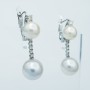 ORECCHINI PENDENTI in ORO 18 kt con DIAMANTI e PERLE - Modello (Ponza)