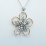 Collana Ciondolo in Oro 18 kt con Diamanti Certificati - Modello (Fiorella)