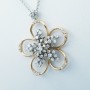 Collana Ciondolo in Oro 18 kt con Diamanti Certificati - Modello (Fiorella)