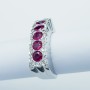 Anello in Oro 18kt con Diamanti e Rubini Certificati - Modello (Binario)