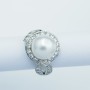 Anello Perla Akoya in Oro 18kt con Diamanti Certificati - Modello (Snake)