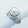 Anello Perla Akoya in Oro 18kt con Diamanti Certificati - Modello (Snake)