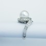 Anello Perla Akoya in Oro 18kt con Diamanti Certificati - Modello (Snake)