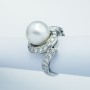 Anello Perla Akoya in Oro 18kt con Diamanti Certificati - Modello (Snake)