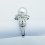 Anello Perla Akoya in Oro 18kt con Diamanti Certificati - Modello (Snake)
