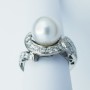 Anello Perla Akoya in Oro 18kt con Diamanti Certificati - Modello (Snake)